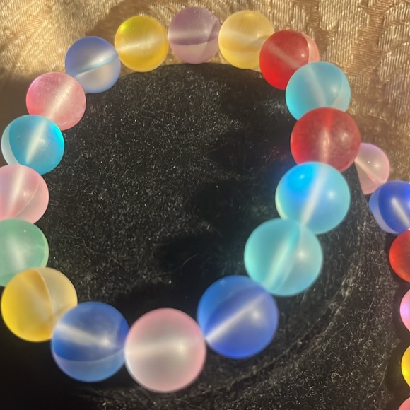 New beautiful colored glass stretch bracelet n necklace  great-quality - Picture 4 of 6